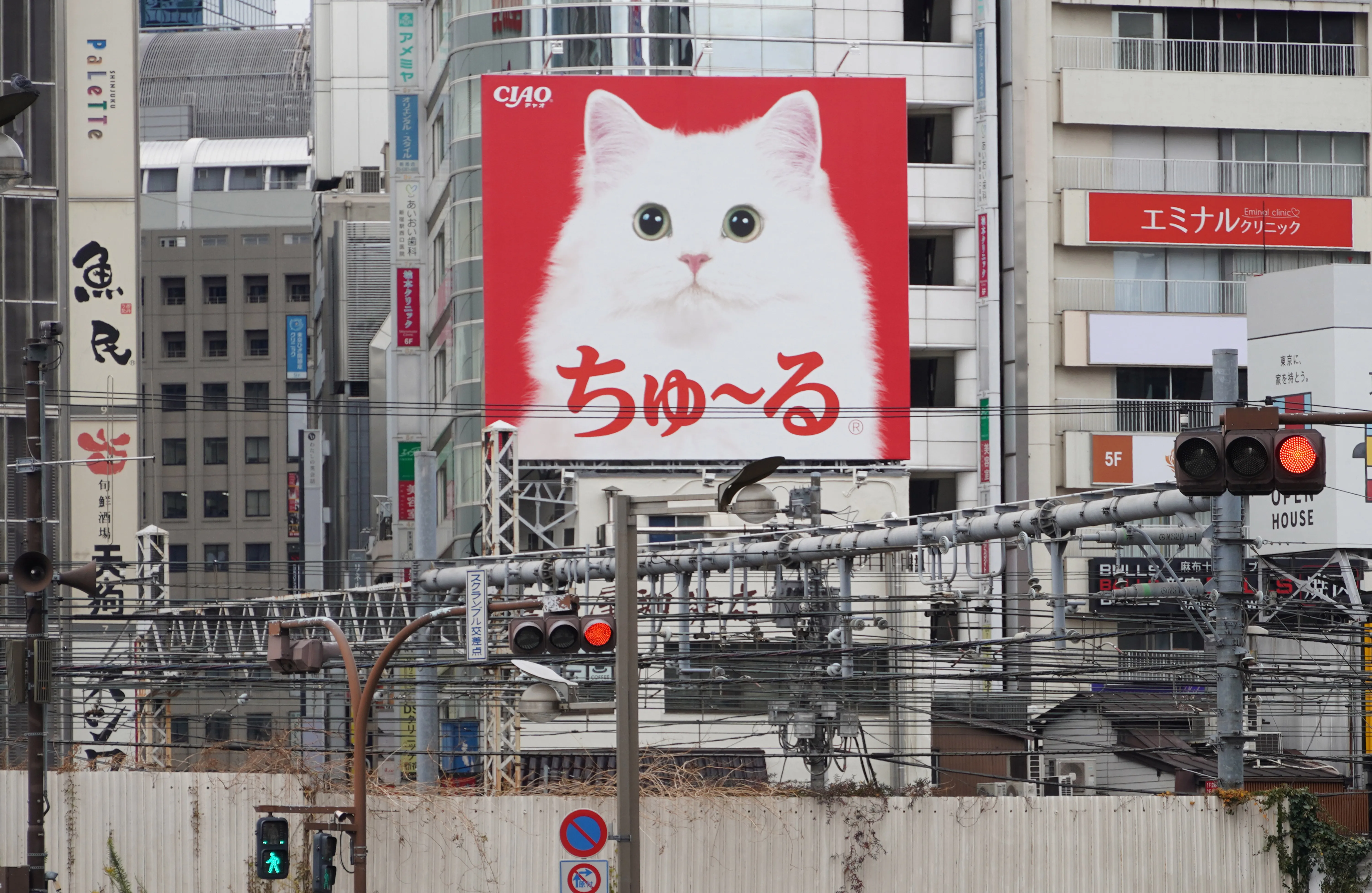 いなば「CIAOちゅ～る」新宿看板広告